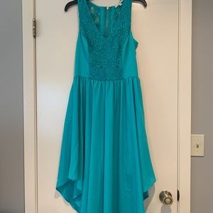 Chord teal-colored sleeveless high/low dress sz.11